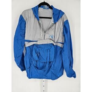 Rainbow West Sports Women's Blue & Gray Nylon Half-Zip Windbreaker Size XL